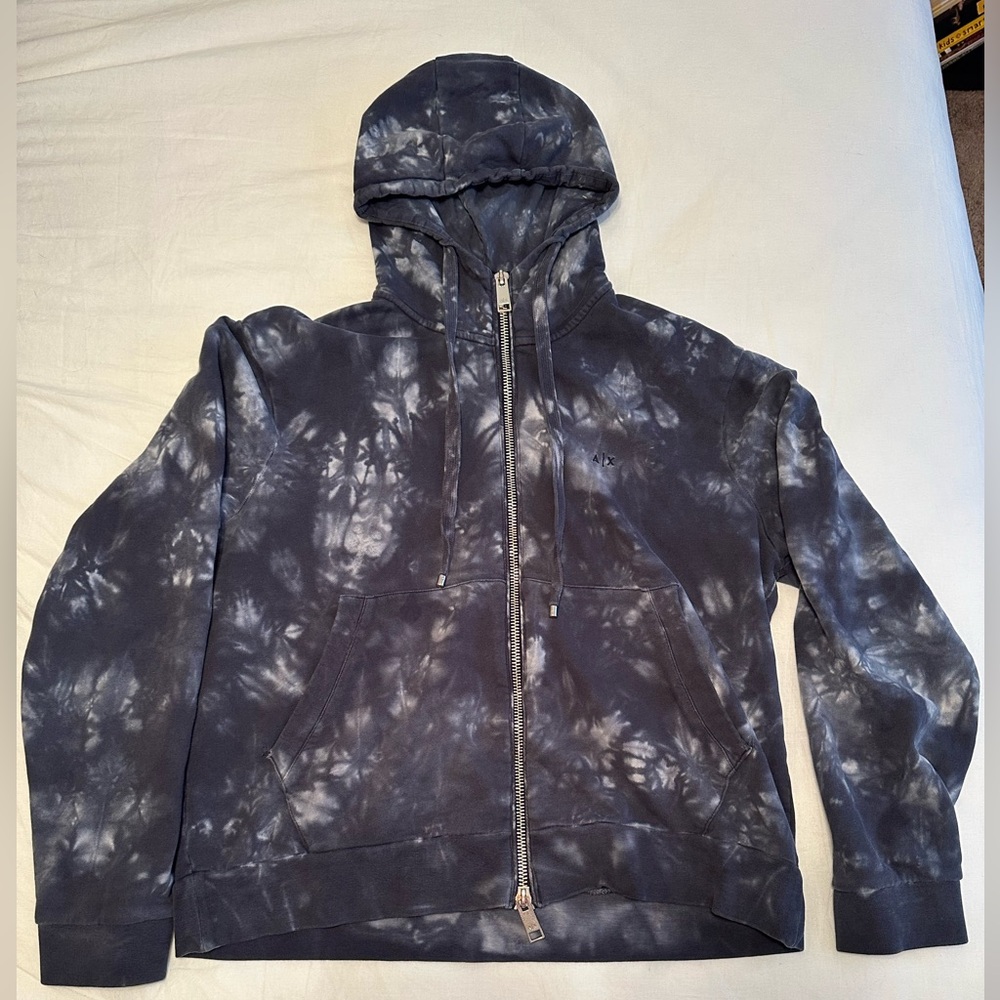 Armani Exchange Tie-Dye Zip-Up Sweater